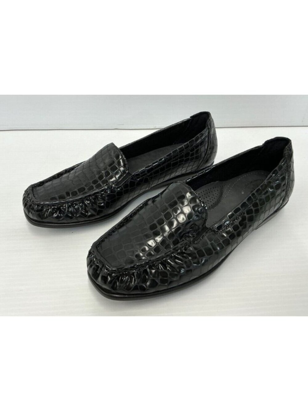 SAS Joy Womens Size 8 N Shoes Black Croc Slip On Casual Loafers - NEW - Picture 3 of 6